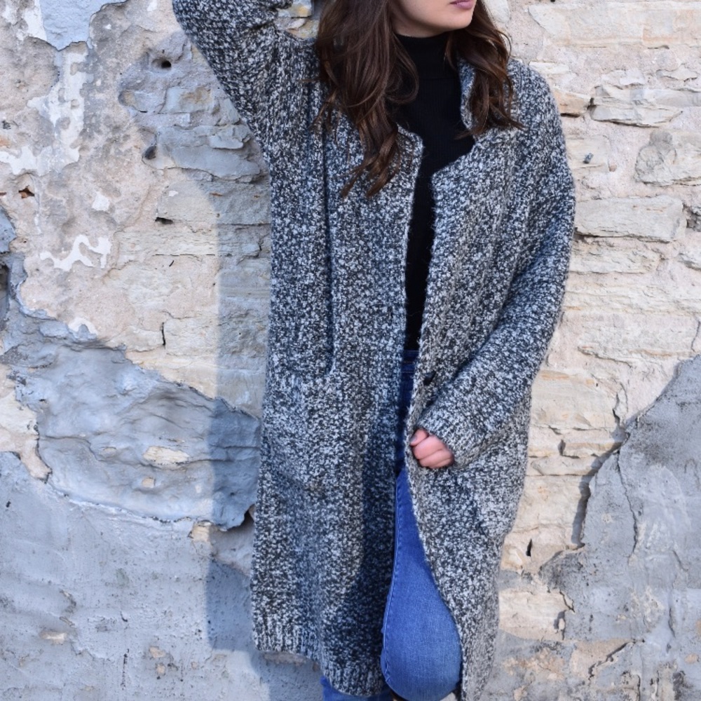 Long sweater cardigan